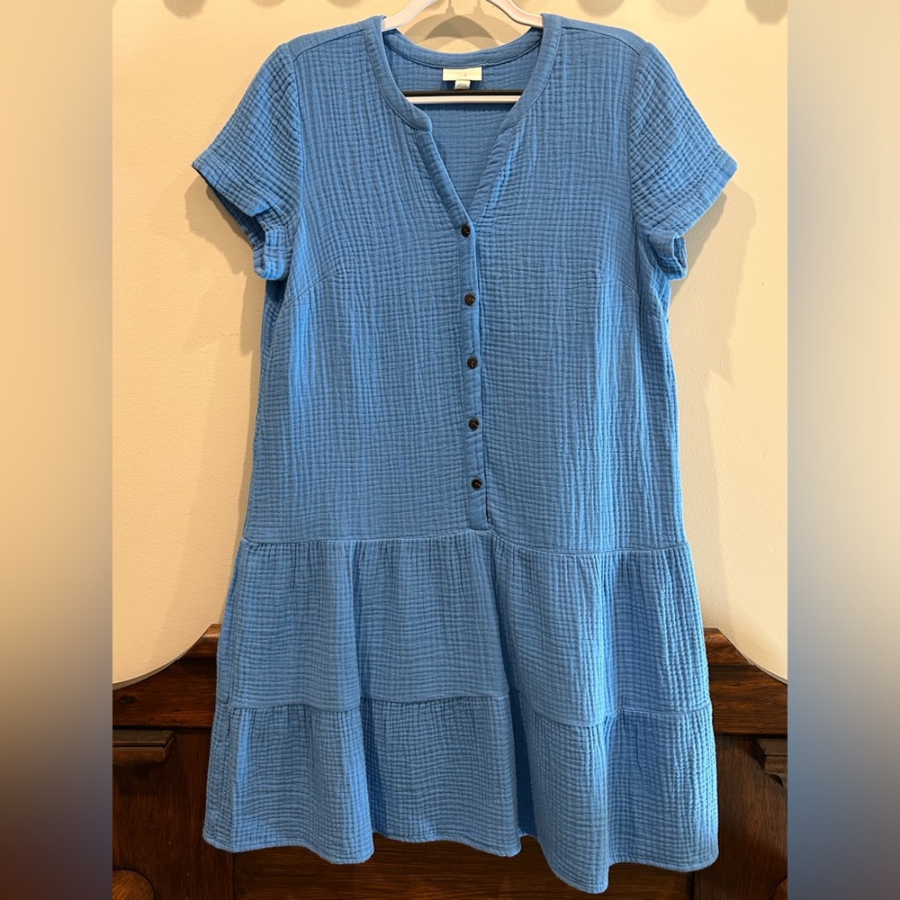 J. Jill Cornflower Blue Gauze Dress unworn
